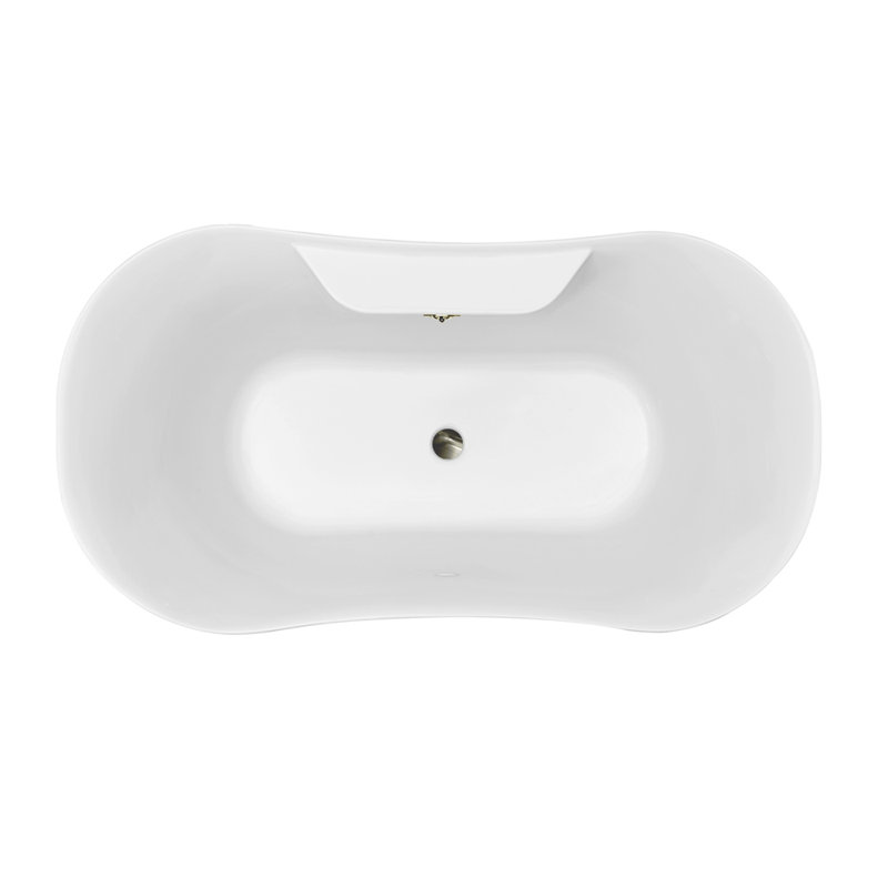 Baignoire de trempage sur pattes 60 "Streamline, Nickel brossé, Nickel brossé