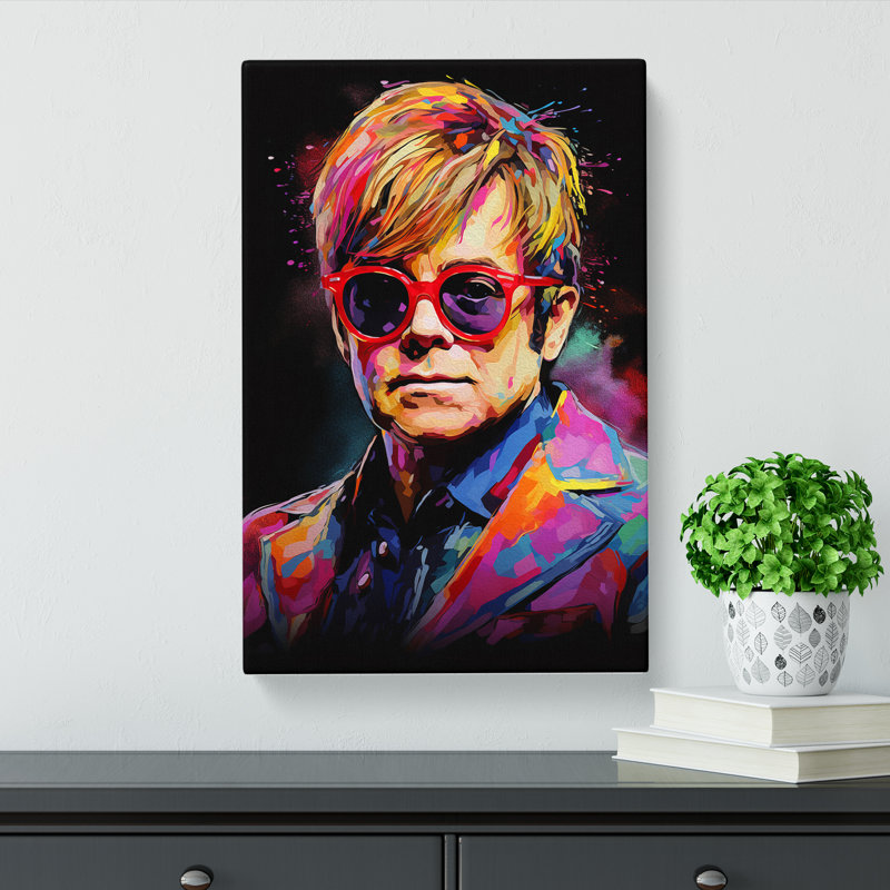 Elton John Abstract Art - No Frame Print, 60cm H x 40cm W x 3cm D
