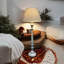 Hand-Finished Pamphile Wooden Table Lamp with Fabric Shade, Country Style Design, Perfect for Bedroom, Side Table Décor