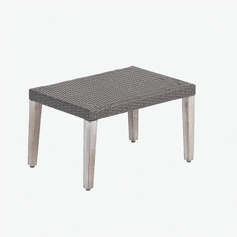 HAMPTON WOOD + WICKER OTTOMAN