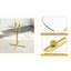 Table ronde haute en verre, table ronde de 36 pouces, plateau en verre trempé, support robuste à quatre colonnes plaqué chrome doré, convient aux tables rondes transparentes dans les petits espaces, les cuisines-133525902