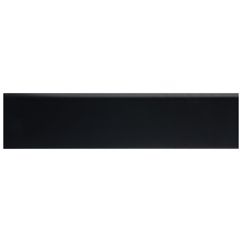 Battiscopa 13" x 3" Ceramic Bullnose Tile Trim, Matte Black