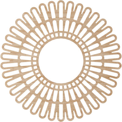 Médaillon de plafond en bois d'aulne 36 po x P 3/8 po x P 3/8 po Corneille, aulne