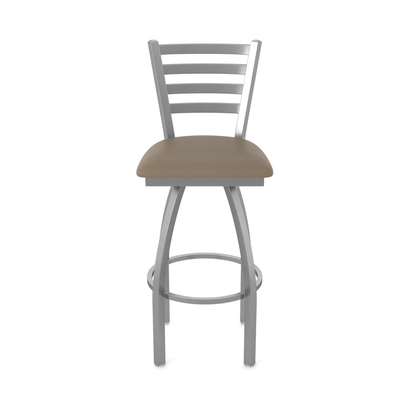 Jackie Swivel Stool, Stainless, Vinyl-Canter Earth, Extra Tall (36" Seat Height)