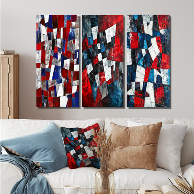 Unity In Strength Usa Flag Fragments I - Usa Patriotist Canvas Prints Collection