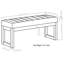 Banc repose-pieds moderne en cuir végétalien avec coutures matelassées Casey-1756560113