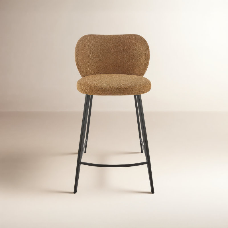 Granger Upholstered Counter Stool with Metal Frame, Brown, Counter Stool (26" Seat Height)