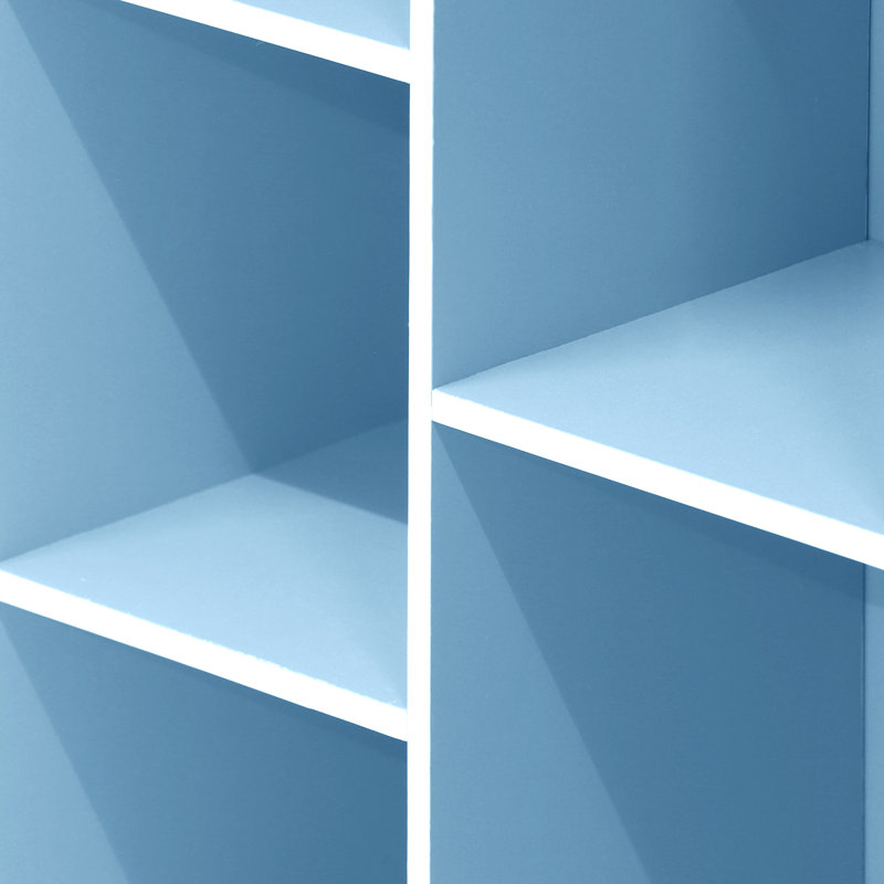 Bibliothèque standard H 31,5 po x l 19,5 po Harkless, Blanc / Bleu clair
