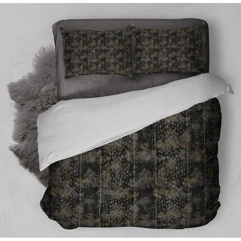 Polyester Twill Abstract Duvet Cover, King Duvet Cover + 2 King Pillowcases
