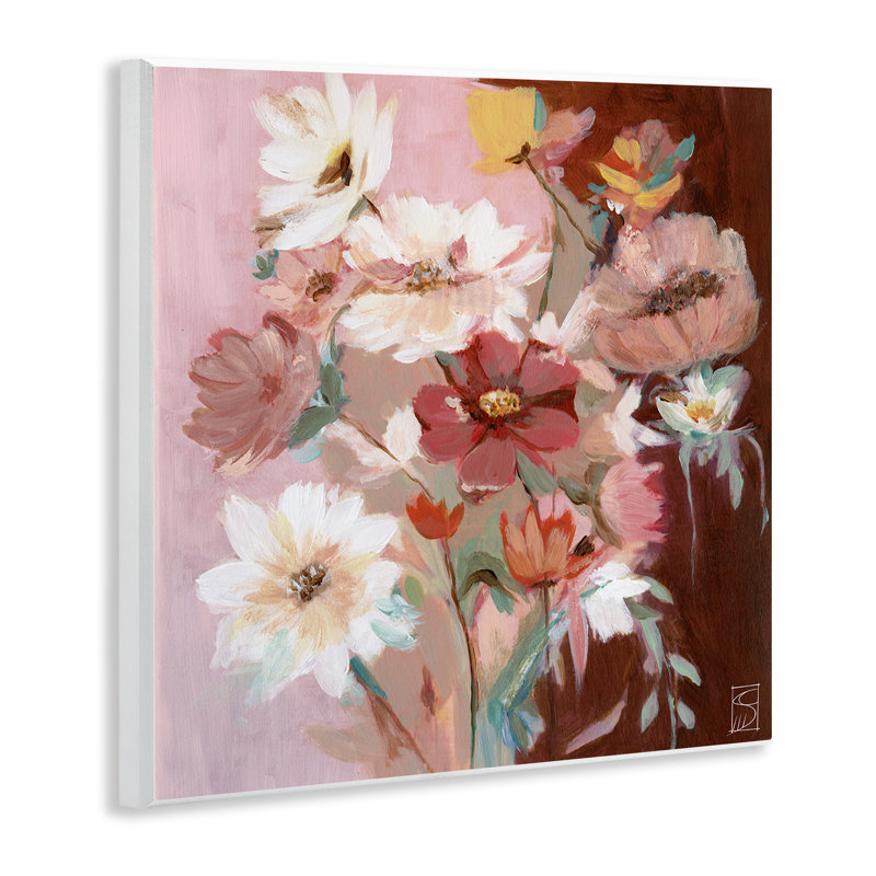 Plaque murale Rosy Warm Bouquet, design par Sara Culpepper