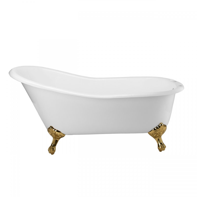 Baignoire de trempage sur pattes Charlotte, Laiton, H 30 po x L 60,5 po x l 30 po