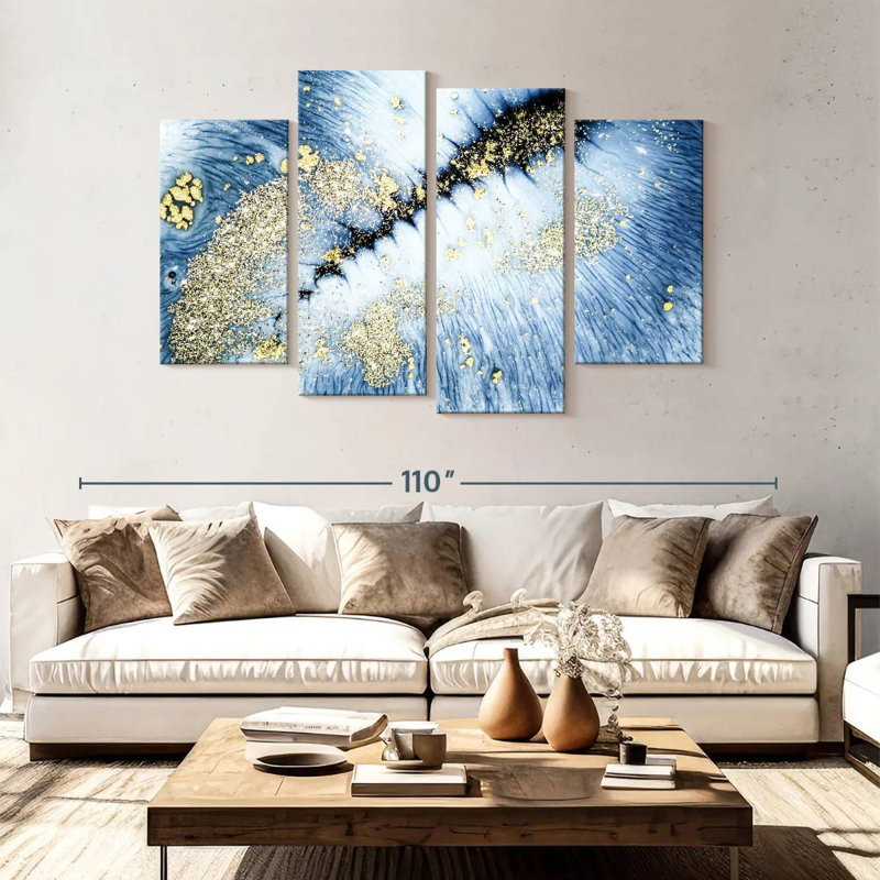 Gold Powder Abstract, 54" H x 84" W