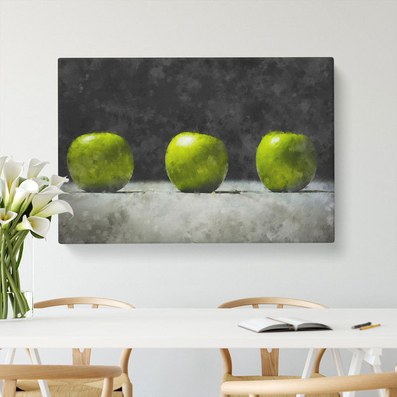 Row Of Green Apples - Wrapped Canvas, 35cm H x 50cm W x 3cm D
