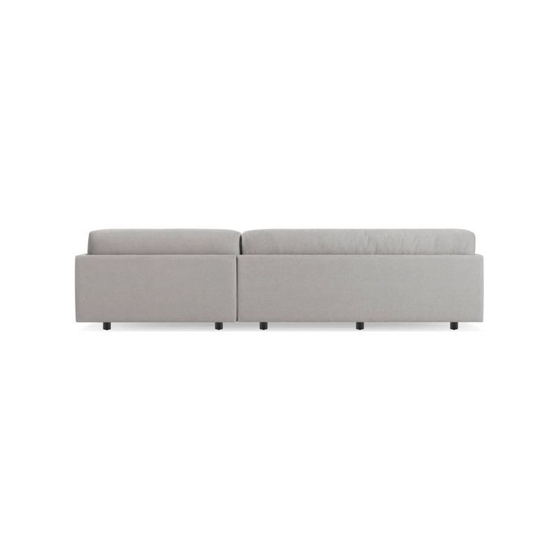 Sunday Chaise Sectional, Agnew Gray Textured Basketweave, Left Hand Facing