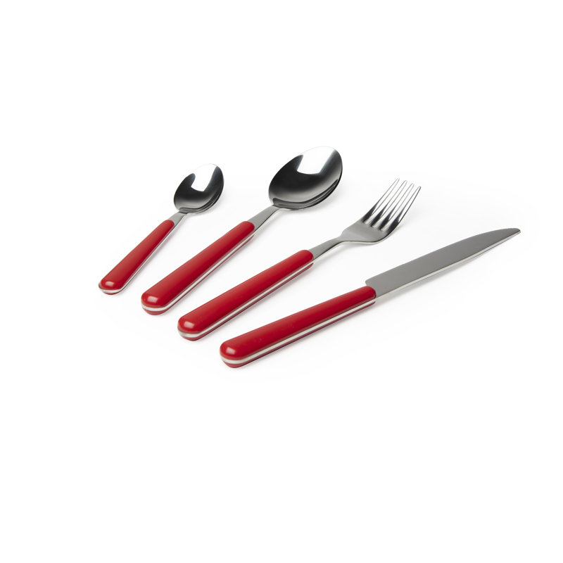 Trendy Rosita 24 Piece Cutlery Set, Service for 6, Red