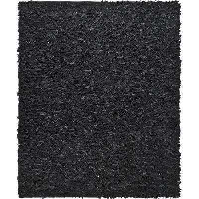 Solid Colour Leather Hand Woven Area Rug