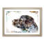 Chocolate Labrador Portrait in Abstract - Picture Frame Painting Print-55680346-55680345