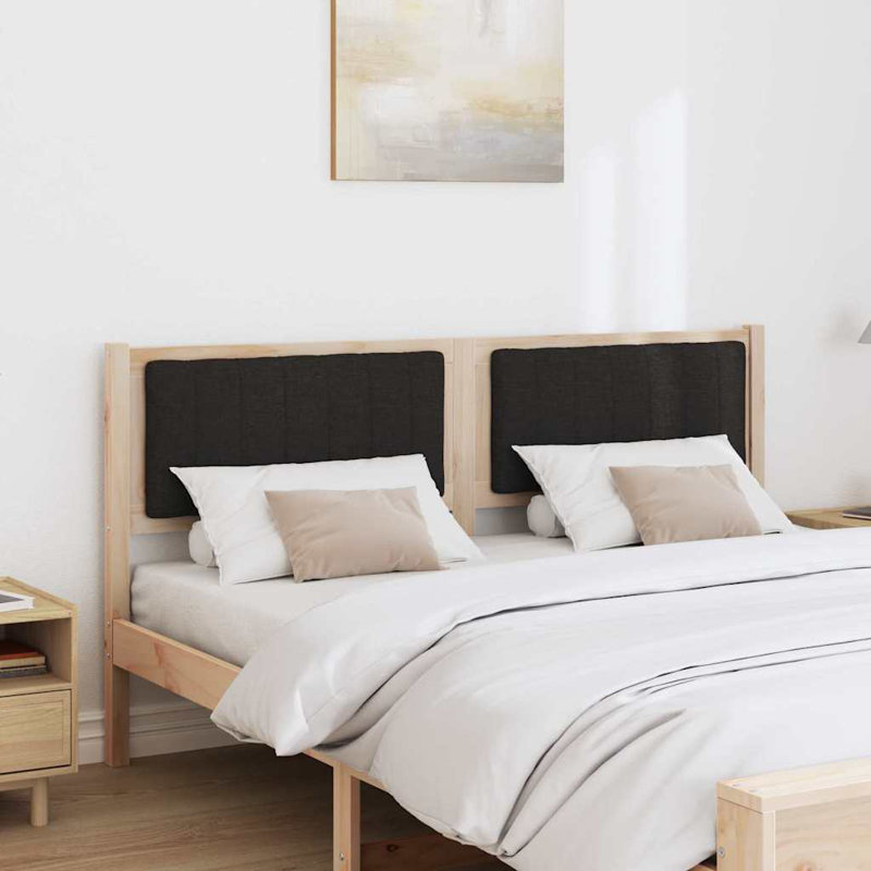 Solid Wood Headboard, Queen, Brown, Black