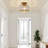 1 - Light Flush Mount Ceiling Light Clear Hammered Glass-128004512