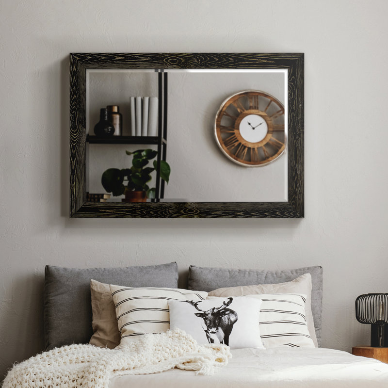 Miroir pleine grandeur de style campagne / campagne, 42 po x 30 po, Noir