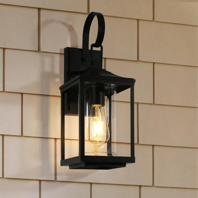 Emsley 17”H Black Outdoor Wall Light