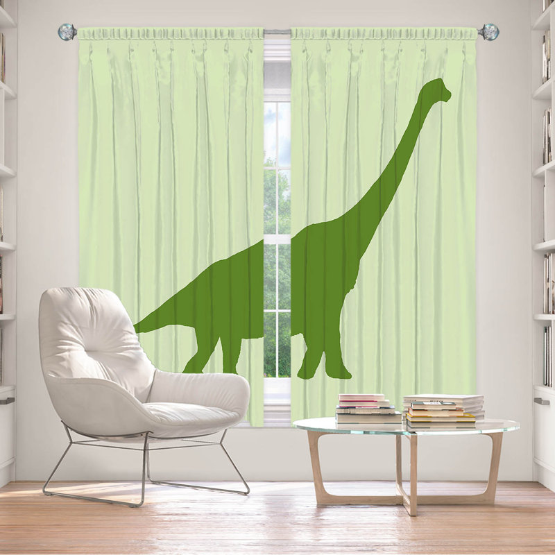 Panneau de rideau simple obscurcissant avec passe-tringle Dinosaur I, L 40 po x L 82 po