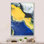 Art en marbre bleu foncé et jaune - reproduction d'art sur toile