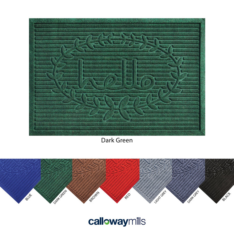 Tapis d'entrée / extérieur Barreto, Rectangle 3 pi x 5 pi, Vert