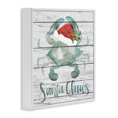Santa Claws Blue Crab Nautical Pun Christmas