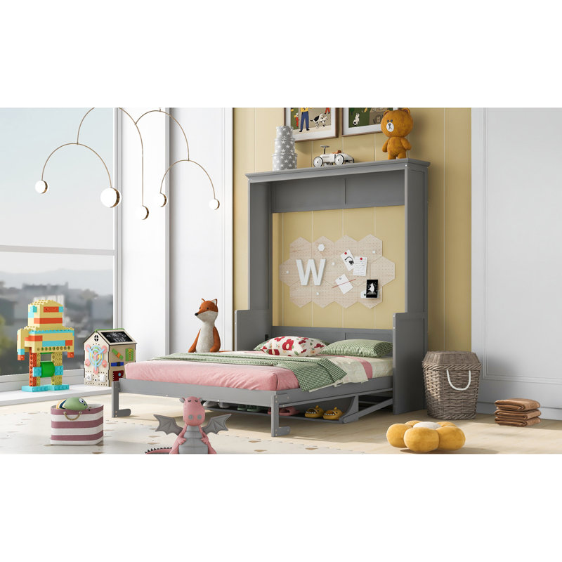 Gray Queen-Size Bed With Practical Versatile Storage Shelf - Bedroom Option Queen Size Fascinating Robust &