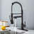Kitchen Faucet With Pull Down Sprayer, Touch On Single Handle 2- Function Stainless Steel Spring Neck, Single Hole Installation For Residential, Commercial, RV, Bar & More, Matte Black-121318394