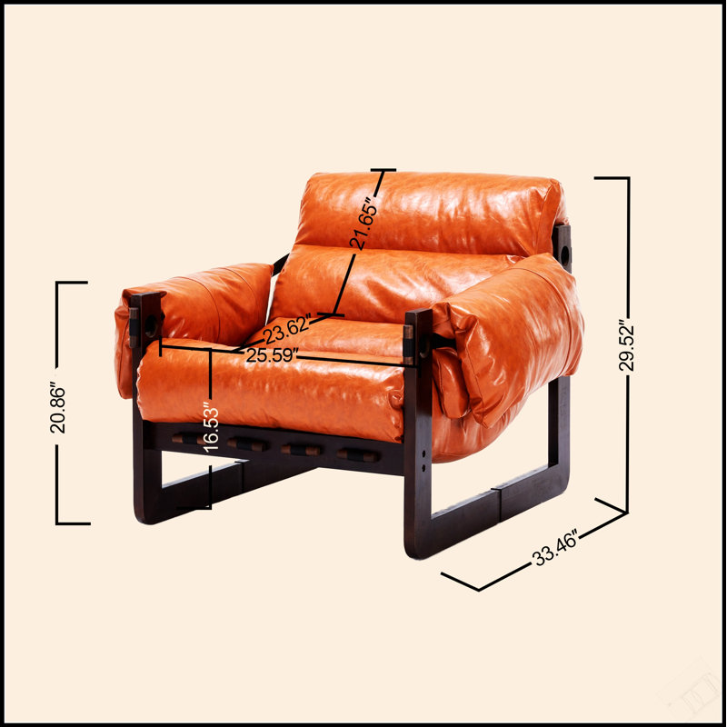 Fauteuil en cuir rétro avec accoudoirs amovibles en cuir ciré rétro, idéal pour le salon, le bureau et le bureau