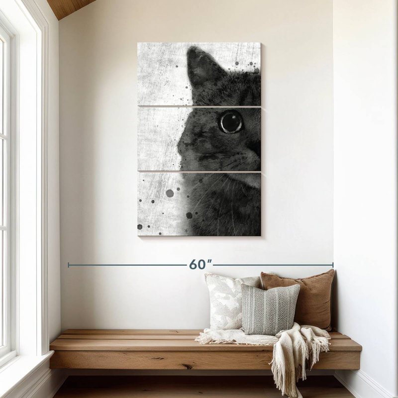 Brampt Black And White Cat, 45" H x 28" W