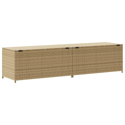 Water Resistant Poly Rattan Deck Box in Beige by VidaXL