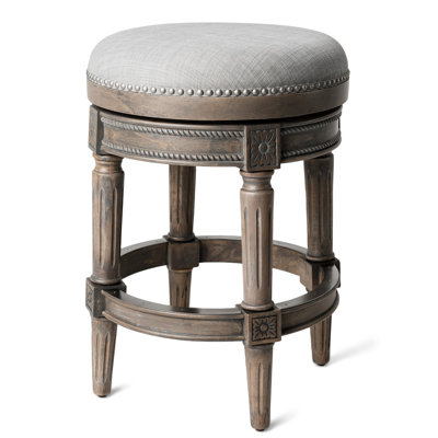 Maven Lane Pullman Backless Stool with Fabric Upholstery