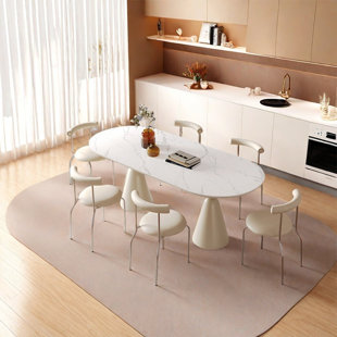 Oval rock plate dining table sets