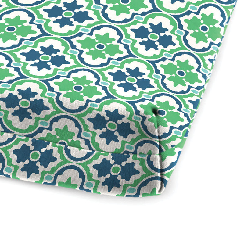 72" x 21" Outdoor Chaise Lounge Cushion with Ties and Loop, Vesey Sea Mist