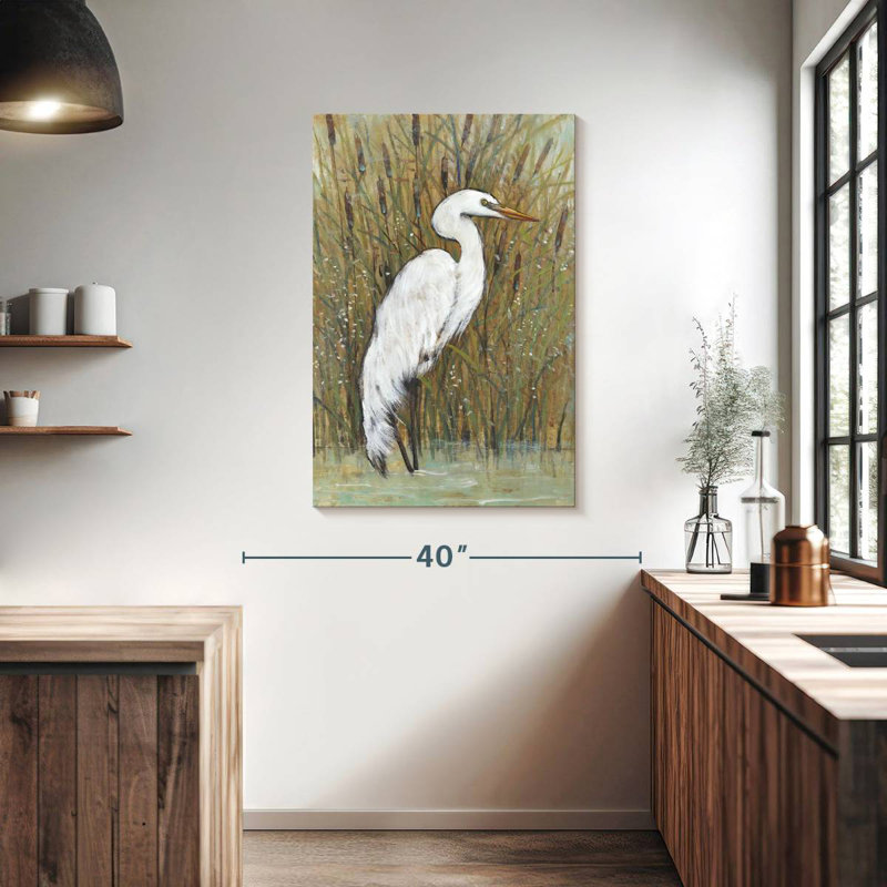 Brampt White Egret I, 39" H x 26" W