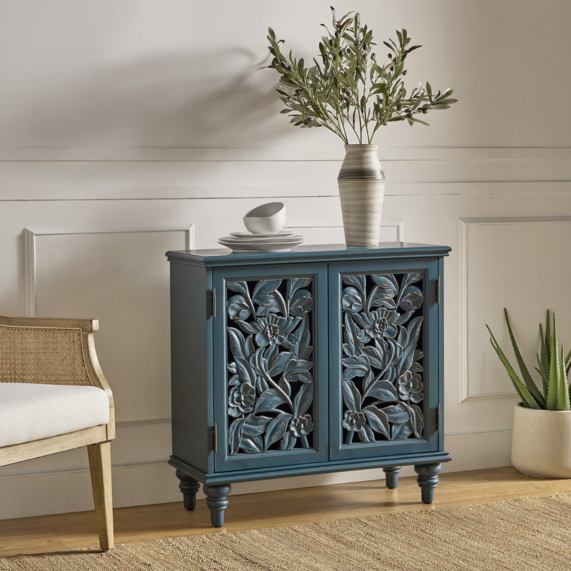 Hayter 32" H 2-Door Accent Cabinet with LED Light, Blue