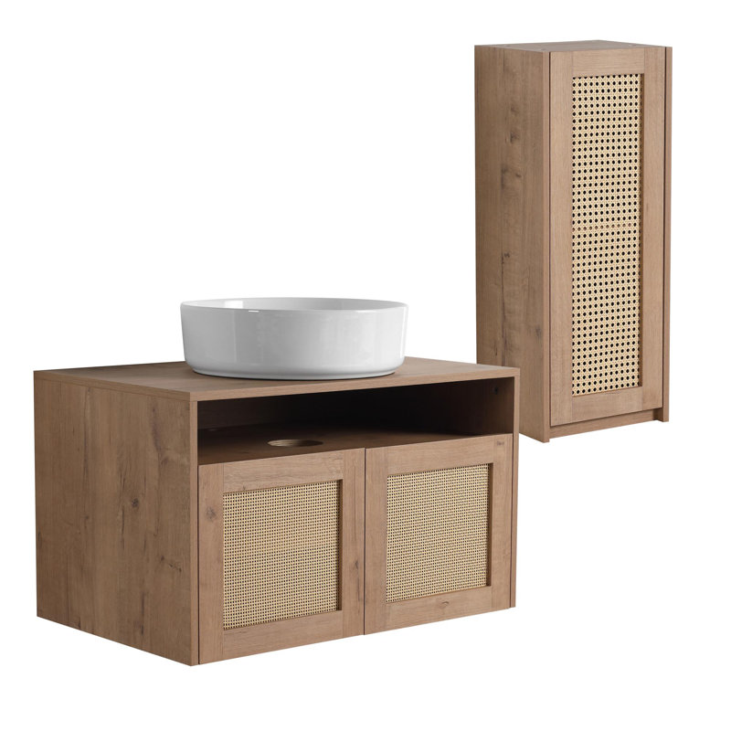 Meuble-lavabo de salle de bain avec lavabo en céramique, 30"
