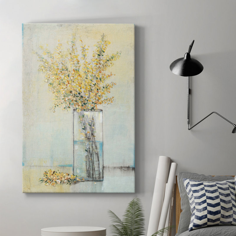 Vaporisateur jaune dans un vase I - impression, H 48 po x l 32 po x P 1 po