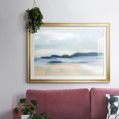 Tableau Matala Coast encadré sous verre, grand format, idéal pour le salon.