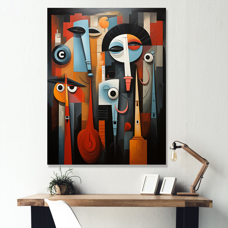 «Music Performance Cubist Portrait IV - Theatre», art mural, Toile tendue, H 32 po x l 24 po