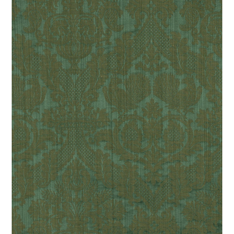 Mélange de lin damassé brun clair Damas, Vert
