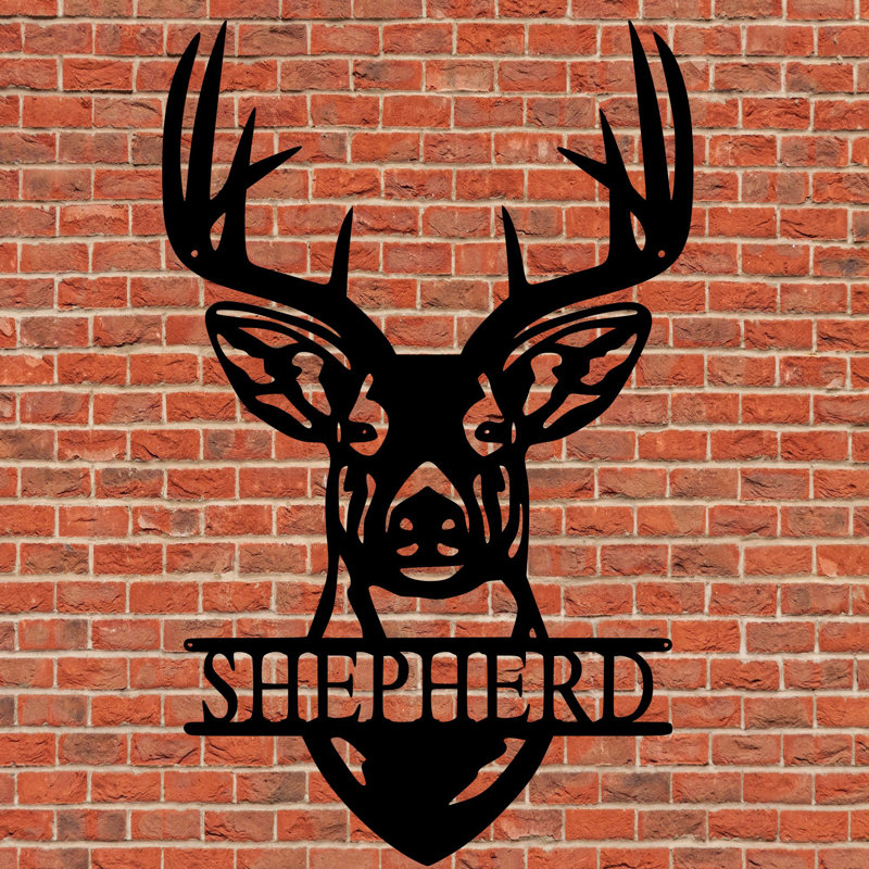 Décoration murale monogramme cerf, H 30 po x l 30 po x P 0,25 po, Oui