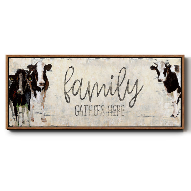 «Family Gather Here», toile encadrée, H 12 po x l 30 po