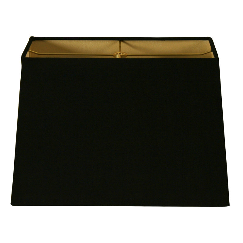 Abat-jour rectangulaire en soie / shantung (araignée), Noir, H 12 po x l 18 po x P 10 po