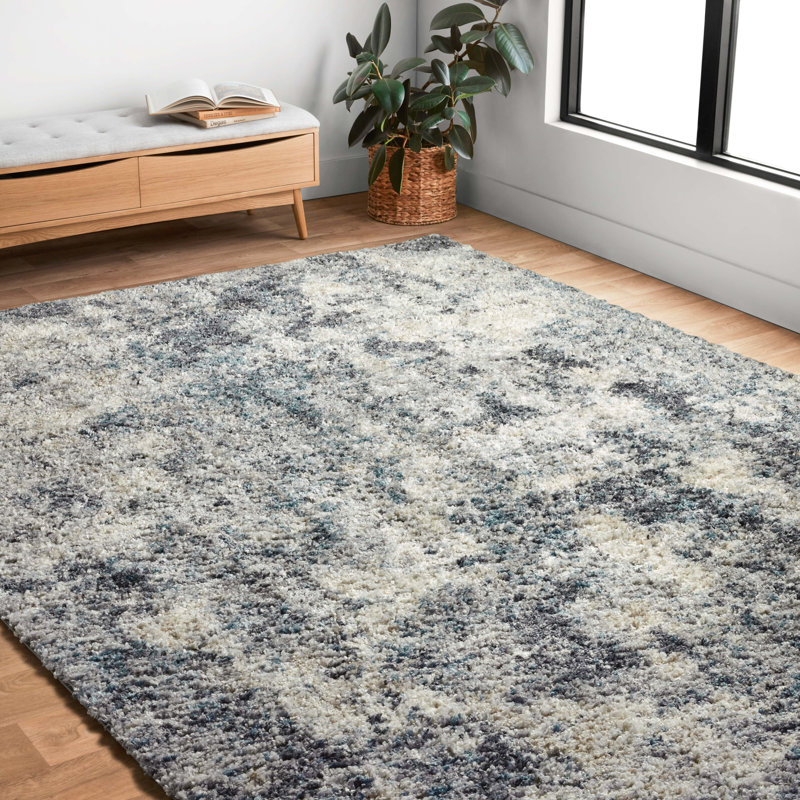 Gimenez Abstract Slate Area Rug, Rectangle 8'10" x 12'