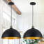  Ensemble de luminaire suspendu en forme de dôme noir et doré 11,8 pouces pour îlot de cuisine-745682899-741243434-741238542