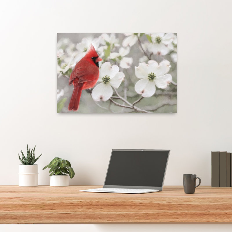 Perchoir floral Cardinal, H 16 po x l 24 po